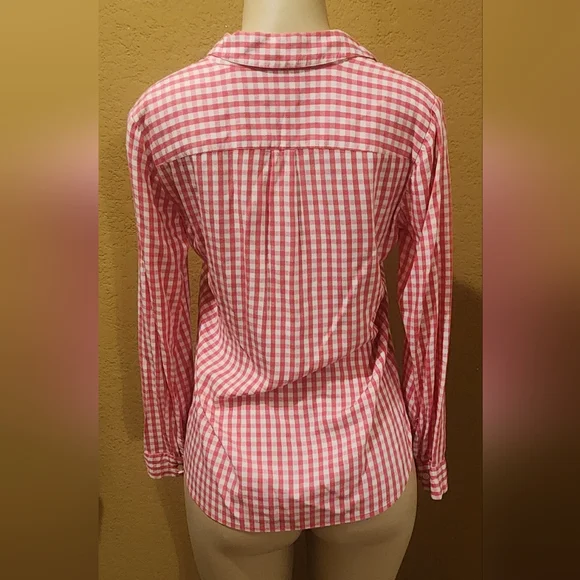 Talbots Dobby popover Top-Gingham sz XS nwot - Picture 2 of 4